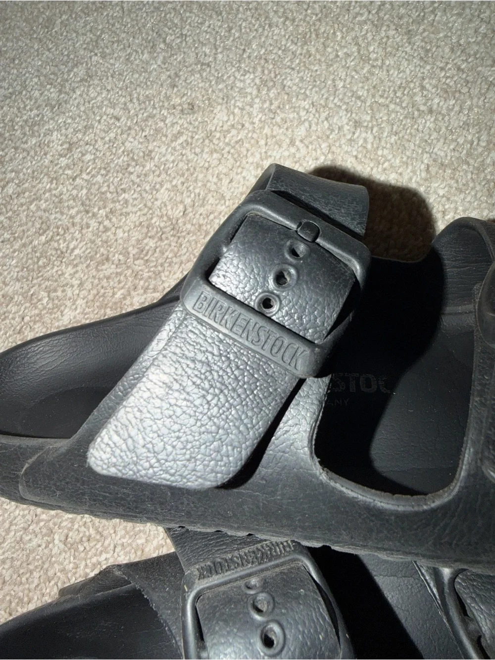 Kids Birkenstock Black Double-Buckle Slide Sandals
